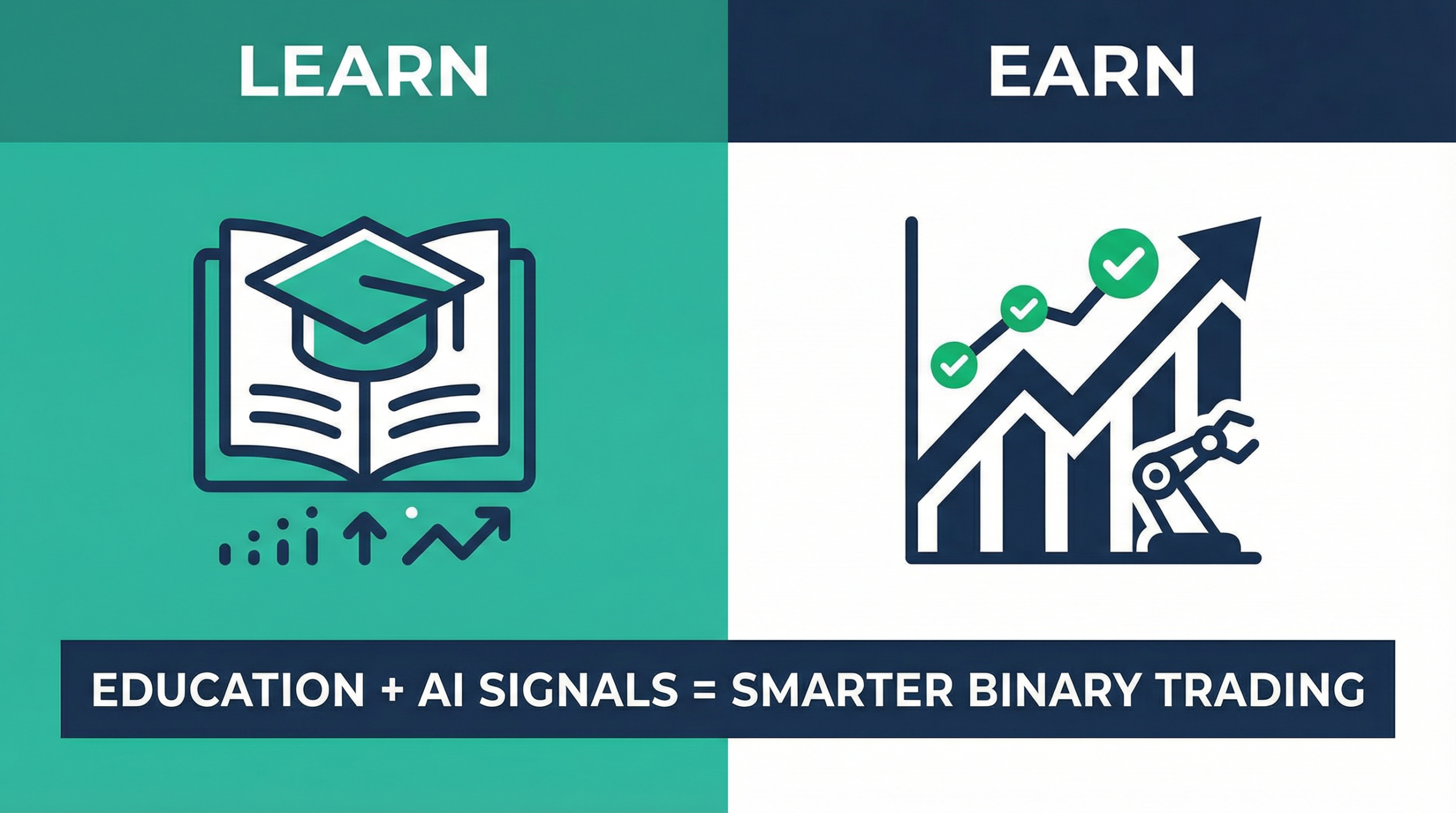 Benefits of AI binary trading signals plus education at learntoearn.pro